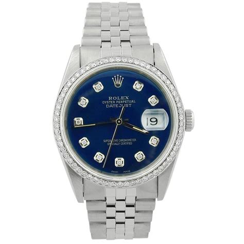 rolex datejust ss 36mm blue|Rolex 36mm Datejust with diamonds.